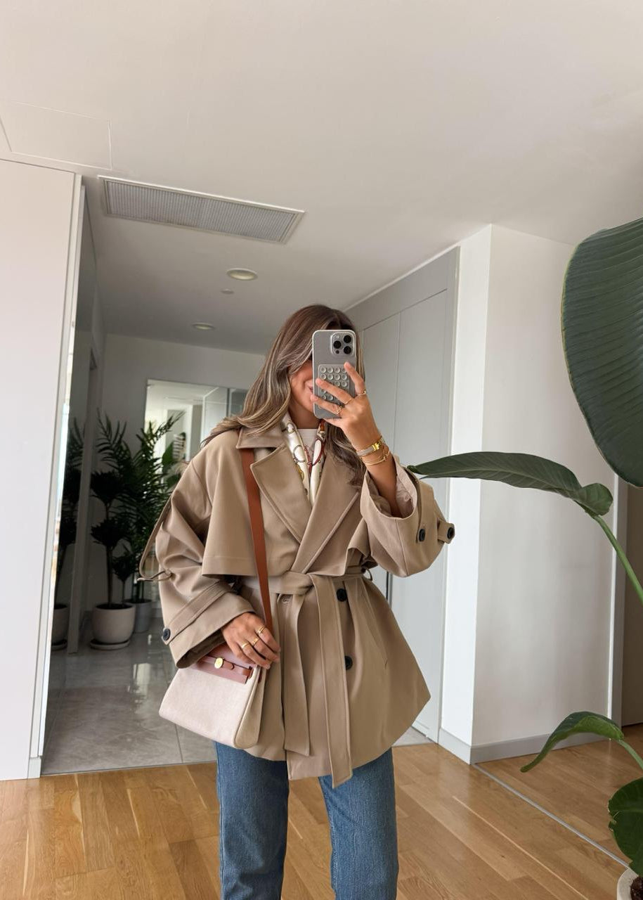 Trench Court Ceinturé - Beige