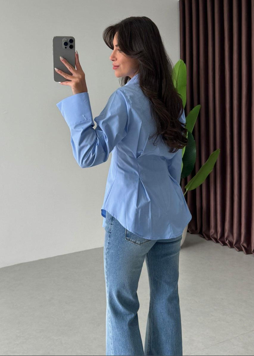 chemise ajustée bleu ciel