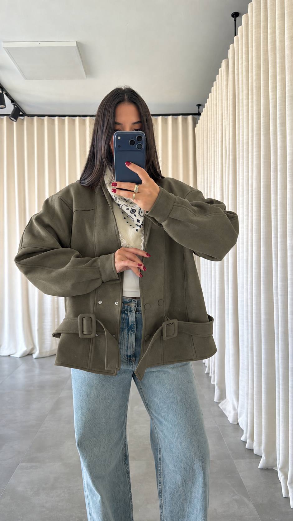 Veste Ceinturée Freya — Vert Olive