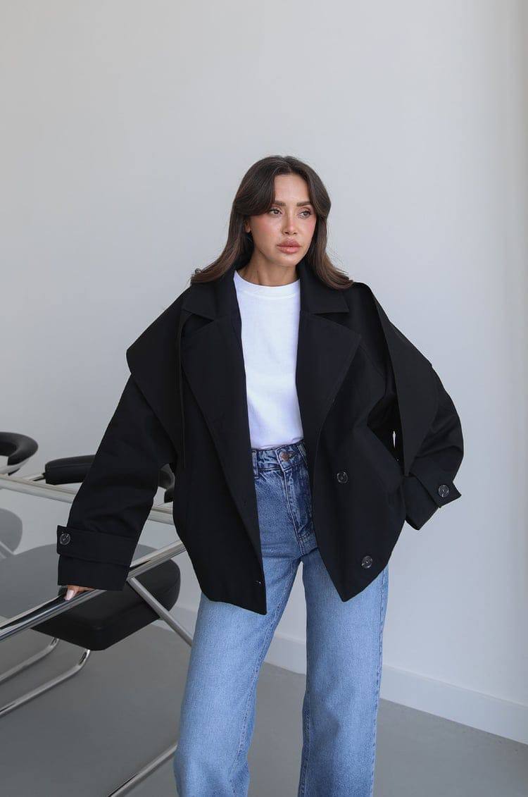 Trench Court Oversize Harper — Noir