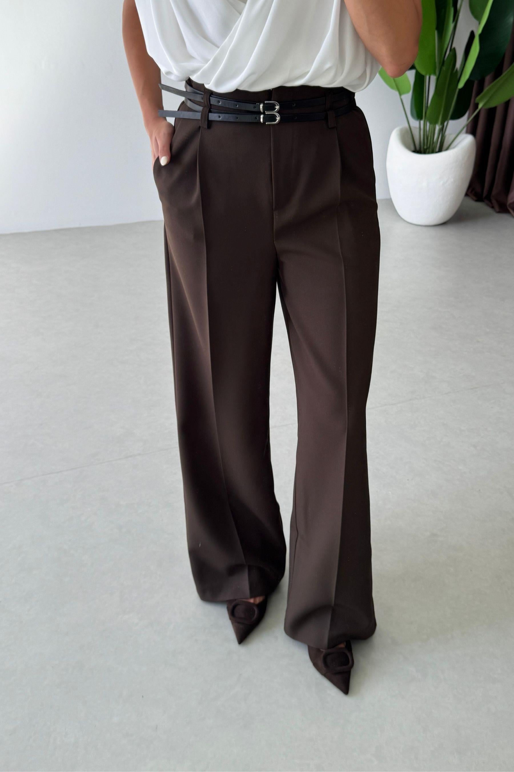 Pantalon Palazzo Marron