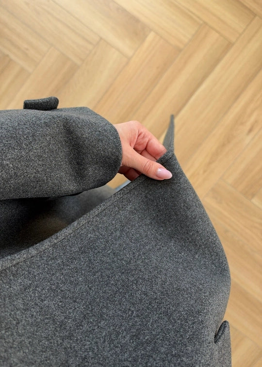 Manteau Long Astrid — Gris Ardoise
