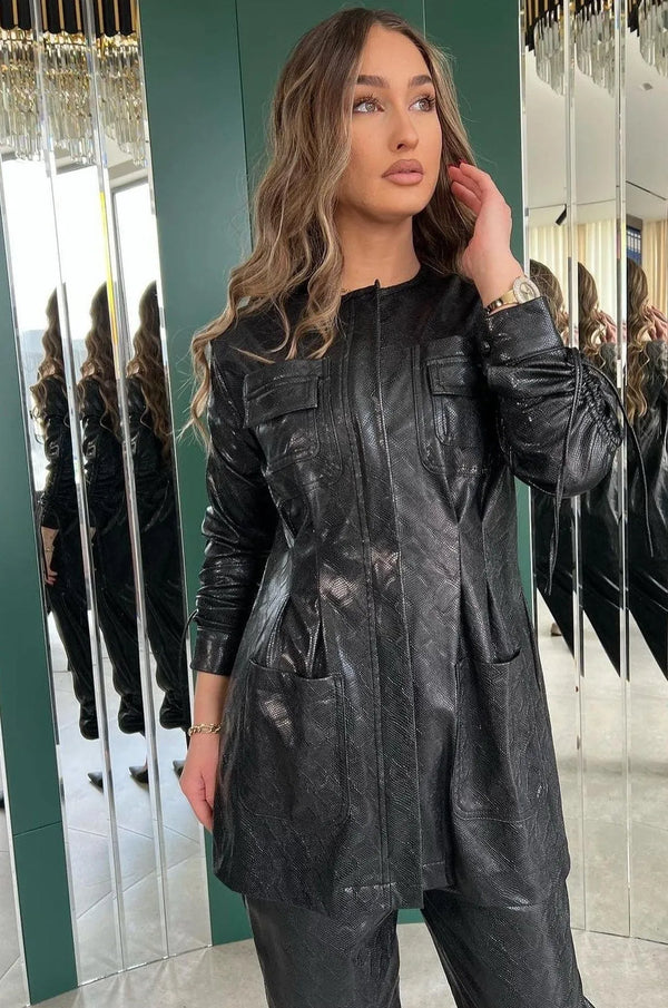 Ensemble veste et pantalon en cuir