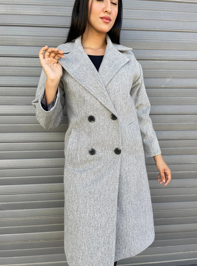 Manteau over size Gris clair.