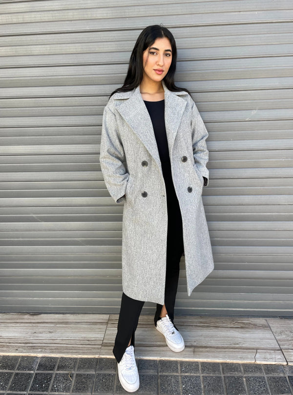 Manteau over size Gris clair.